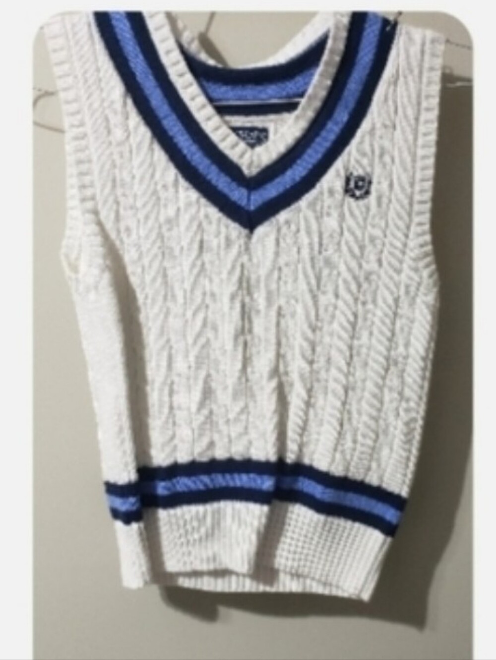Chaps 7/8 S Cable Knit Preppy Sweater Vest